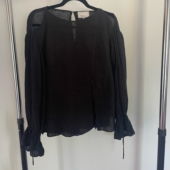 3.1 Phillip Lim black top with shoulder cut outs - Picture 1 of 4
